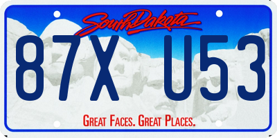 SD license plate 87XU53