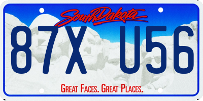 SD license plate 87XU56