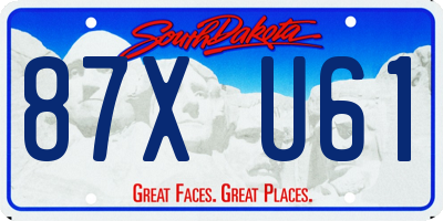 SD license plate 87XU61