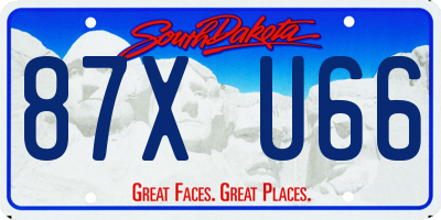SD license plate 87XU66