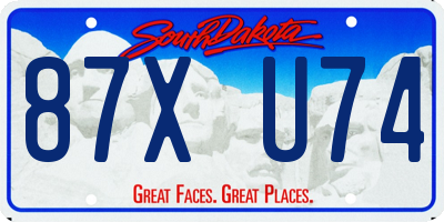 SD license plate 87XU74