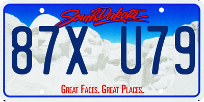 SD license plate 87XU79