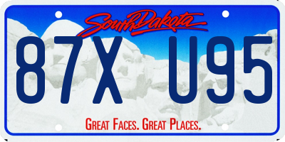 SD license plate 87XU95