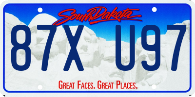 SD license plate 87XU97