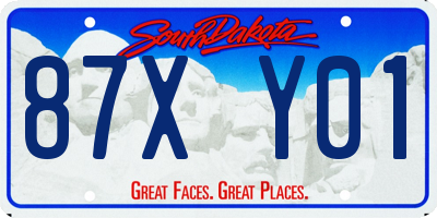 SD license plate 87XY01