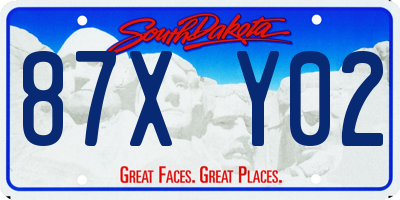 SD license plate 87XY02