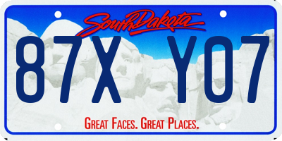 SD license plate 87XY07