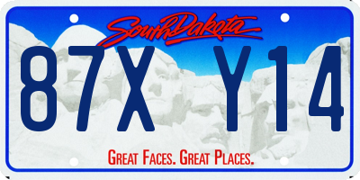SD license plate 87XY14