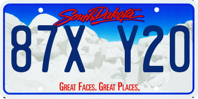 SD license plate 87XY20