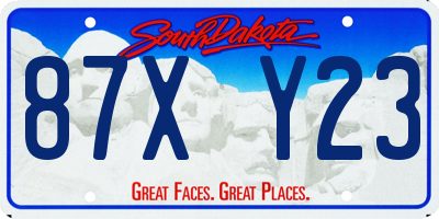SD license plate 87XY23