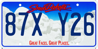 SD license plate 87XY26