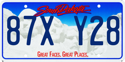 SD license plate 87XY28