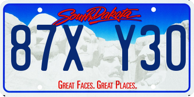 SD license plate 87XY30