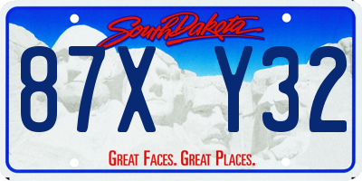 SD license plate 87XY32
