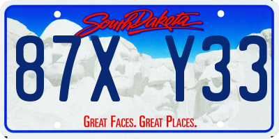 SD license plate 87XY33