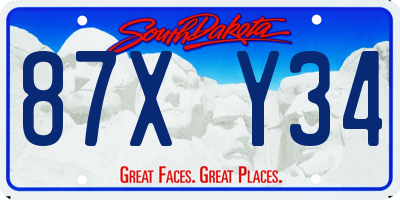 SD license plate 87XY34