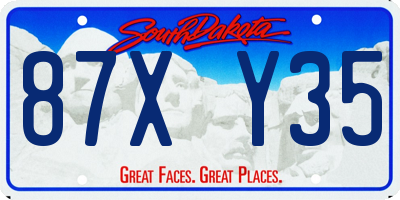 SD license plate 87XY35