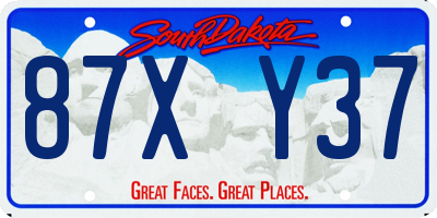 SD license plate 87XY37