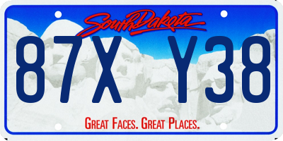 SD license plate 87XY38