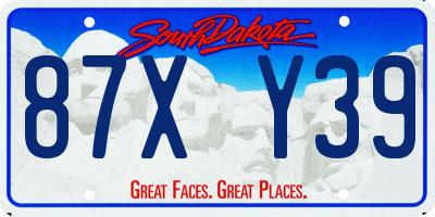 SD license plate 87XY39