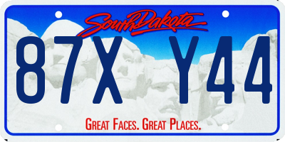 SD license plate 87XY44
