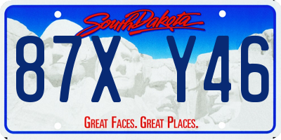 SD license plate 87XY46