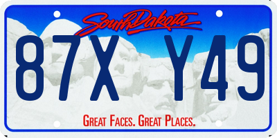 SD license plate 87XY49