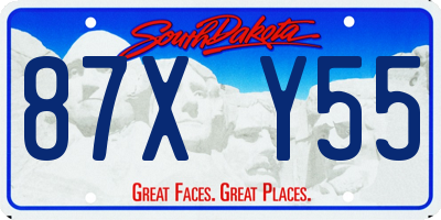 SD license plate 87XY55