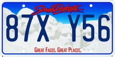 SD license plate 87XY56