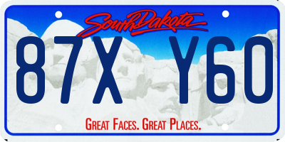 SD license plate 87XY60