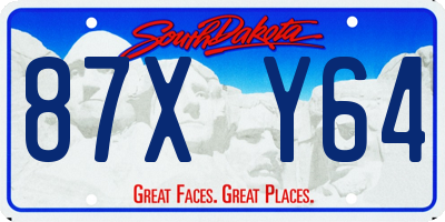SD license plate 87XY64