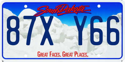 SD license plate 87XY66