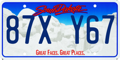 SD license plate 87XY67