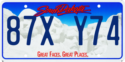 SD license plate 87XY74