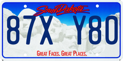 SD license plate 87XY80