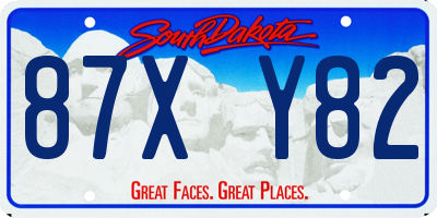 SD license plate 87XY82