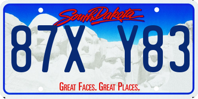 SD license plate 87XY83