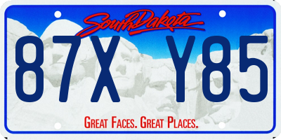 SD license plate 87XY85