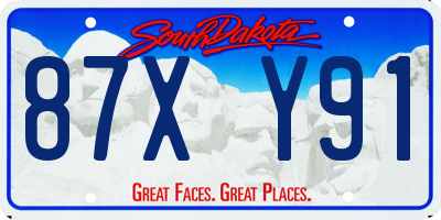 SD license plate 87XY91