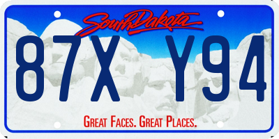 SD license plate 87XY94
