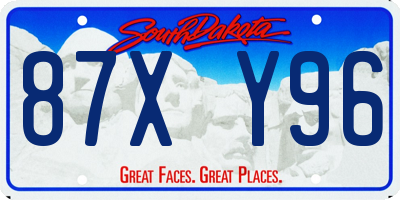 SD license plate 87XY96
