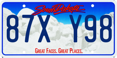 SD license plate 87XY98