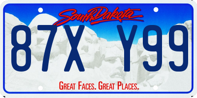 SD license plate 87XY99