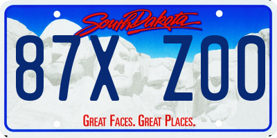 SD license plate 87XZ00