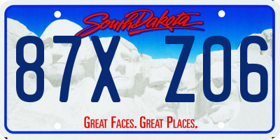 SD license plate 87XZ06