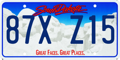 SD license plate 87XZ15