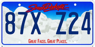 SD license plate 87XZ24
