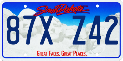 SD license plate 87XZ42