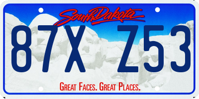 SD license plate 87XZ53