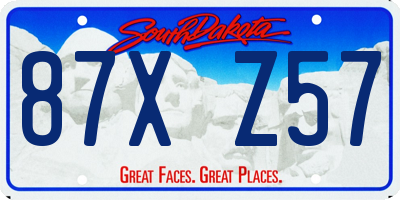 SD license plate 87XZ57